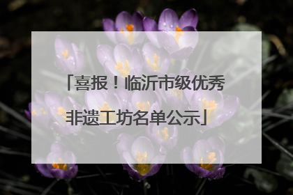 喜报！临沂市级优秀非遗工坊名单公示