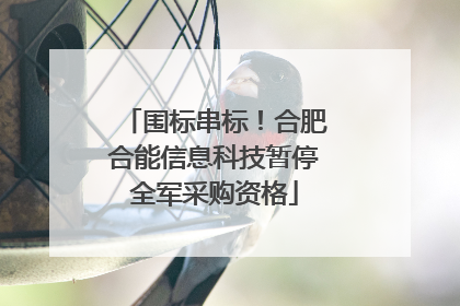 围标串标！合肥合能信息科技暂停全军采购资格