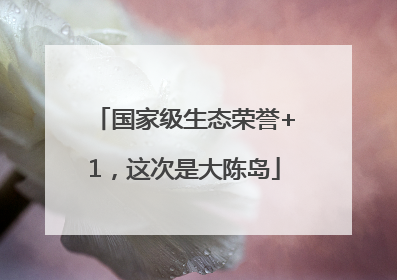 国家级生态荣誉+1，这次是大陈岛