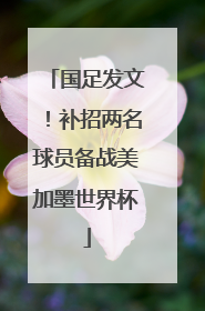 国足发文！补招两名球员备战美加墨世界杯