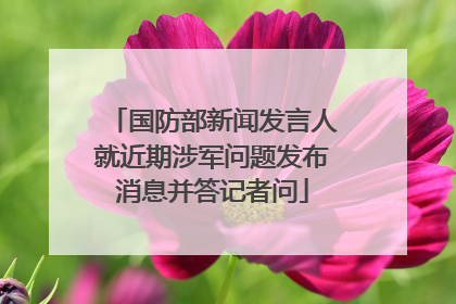 国防部新闻发言人就近期涉军问题发布消息并答记者问