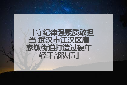 守纪律强素质敢担当 武汉市江汉区唐家墩街道打造过硬年轻干部队伍