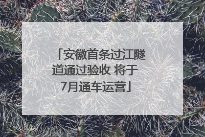 安徽首条过江隧道通过验收 将于7月通车运营