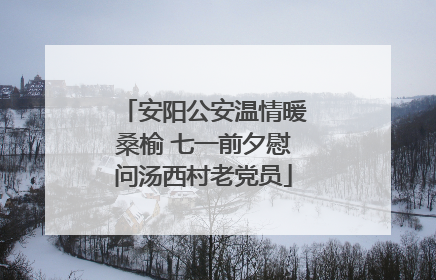 安阳公安温情暖桑榆 七一前夕慰问汤西村老党员