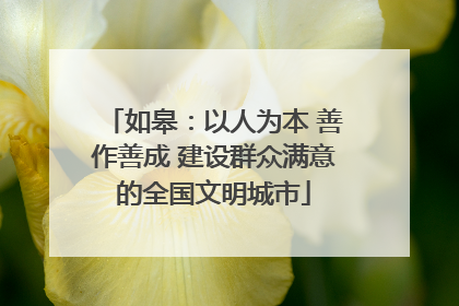 如皋：以人为本 善作善成 建设群众满意的全国文明城市