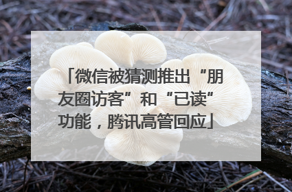 微信被猜测推出“朋友圈访客”和“已读”功能，腾讯高管回应