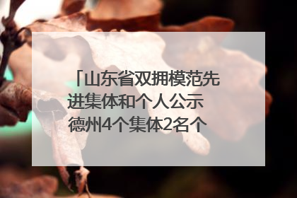 山东省双拥模范先进集体和个人公示 德州4个集体2名个人拟受表彰