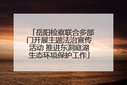 岳阳检察联合多部门开展主题法治宣传活动 推进东洞庭湖生态环境保护工作