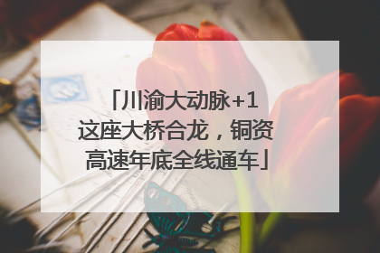 川渝大动脉+1 这座大桥合龙，铜资高速年底全线通车