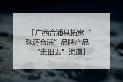 广西合浦县拓宽“珠还合浦”品牌产品“走出去”渠道
