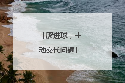 廖进球，主动交代问题