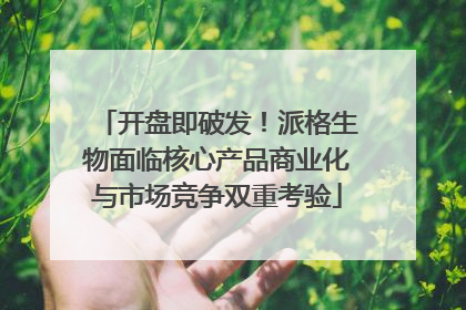 开盘即破发！派格生物面临核心产品商业化与市场竞争双重考验