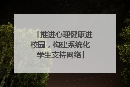 推进心理健康进校园，构建系统化学生支持网络