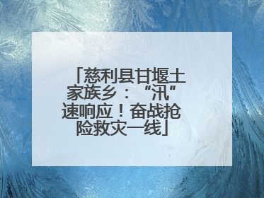 慈利县甘堰土家族乡：“汛”速响应！奋战抢险救灾一线