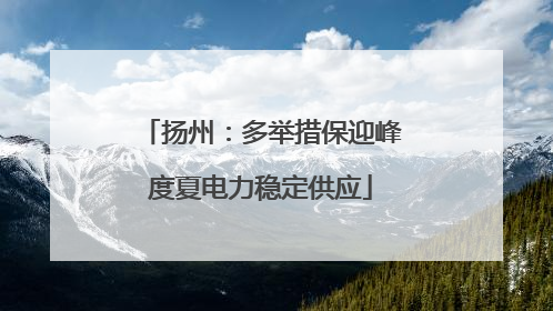 扬州：多举措保迎峰度夏电力稳定供应
