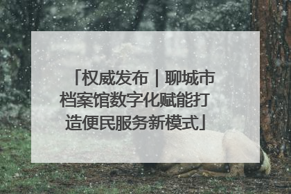权威发布｜聊城市档案馆数字化赋能打造便民服务新模式