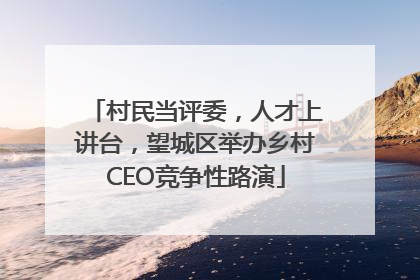 村民当评委，人才上讲台，望城区举办乡村CEO竞争性路演