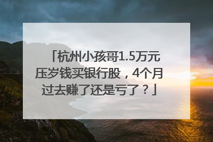 杭州小孩哥1.5万元压岁钱买银行股，4个月过去赚了还是亏了？