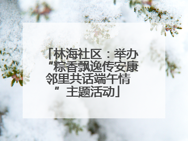 林海社区：举办“粽香飘逸传安康 邻里共话端午情”主题活动