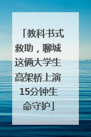 教科书式救助，聊城这俩大学生高架桥上演15分钟生命守护