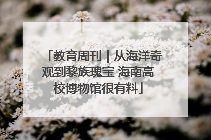 教育周刊｜从海洋奇观到黎族瑰宝 海南高校博物馆很有料