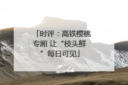 时评：高铁樱桃专厢 让“枝头鲜”每日可见