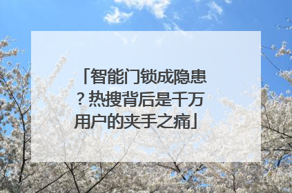 智能门锁成隐患？热搜背后是千万用户的夹手之痛