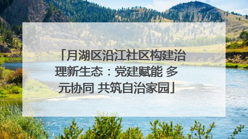 月湖区沿江社区构建治理新生态：党建赋能 多元协同 共筑自治家园