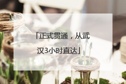 正式贯通，从武汉3小时直达