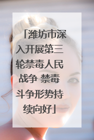 潍坊市深入开展第三轮禁毒人民战争 禁毒斗争形势持续向好
