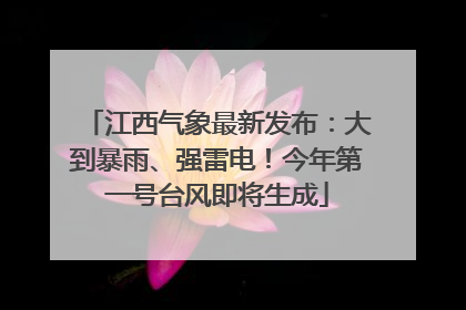 江西气象最新发布：大到暴雨、强雷电！今年第一号台风即将生成