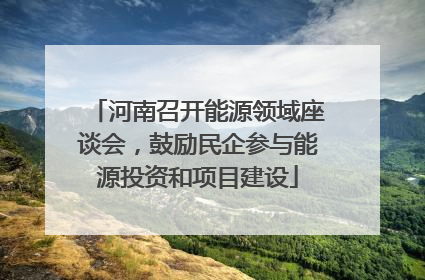 河南召开能源领域座谈会，鼓励民企参与能源投资和项目建设
