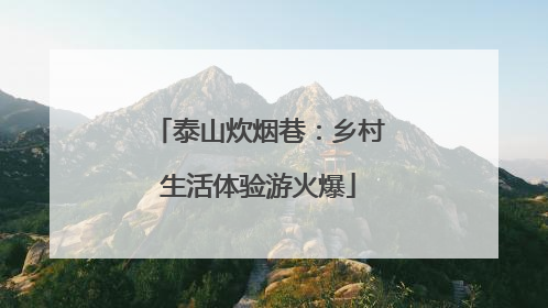 泰山炊烟巷：乡村生活体验游火爆