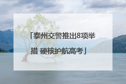 泰州交警推出8项举措 硬核护航高考
