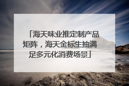 海天味业推定制产品矩阵，海天金标生抽满足多元化消费场景