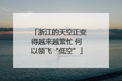 浙江的天空正变得越来越繁忙 何以领飞“低空”