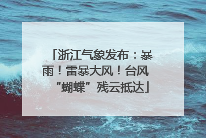 浙江气象发布：暴雨！雷暴大风！台风“蝴蝶”残云抵达
