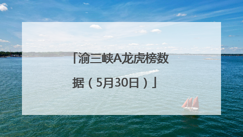 渝三峡A龙虎榜数据（5月30日）