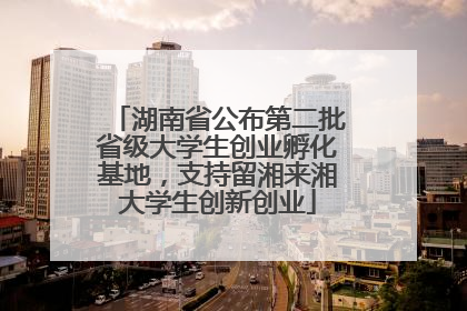 湖南省公布第二批省级大学生创业孵化基地，支持留湘来湘大学生创新创业