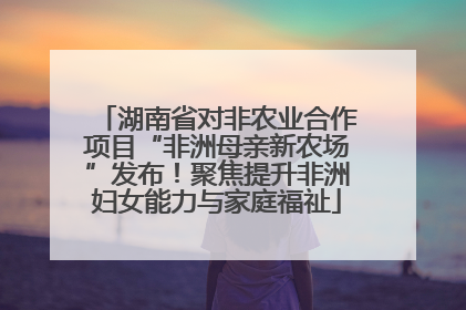 湖南省对非农业合作项目“非洲母亲新农场”发布！聚焦提升非洲妇女能力与家庭福祉
