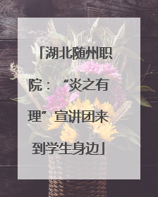 湖北随州职院：“炎之有理”宣讲团来到学生身边