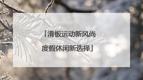 滑板运动新风尚 度假休闲新选择
