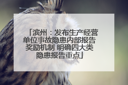 滨州：发布生产经营单位事故隐患内部报告奖励机制 明确四大类隐患报告重点