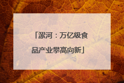 漯河：万亿级食品产业攀高向新
