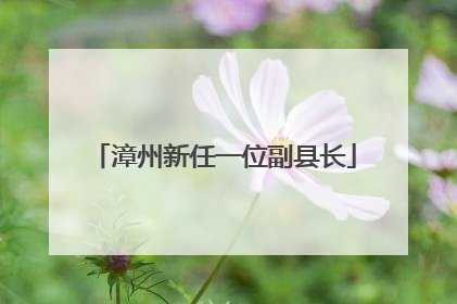 漳州新任一位副县长