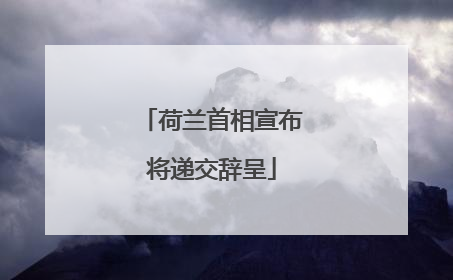 荷兰首相宣布将递交辞呈