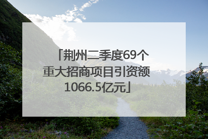 荆州二季度69个重大招商项目引资额1066.5亿元