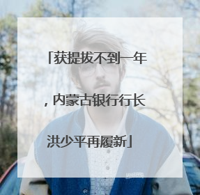 获提拔不到一年，内蒙古银行行长洪少平再履新
