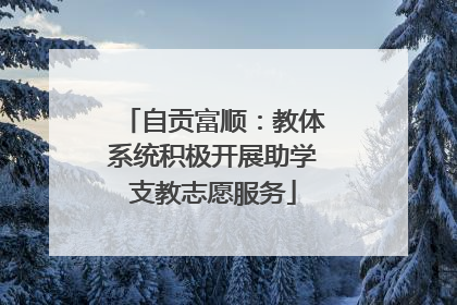 自贡富顺：教体系统积极开展助学支教志愿服务