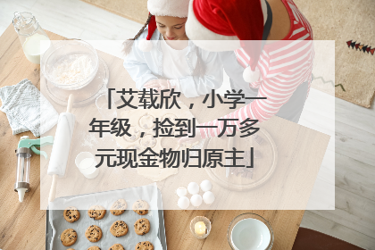 艾载欣，小学一年级，捡到一万多元现金物归原主